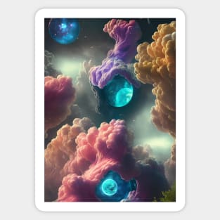 Mystical Nebula Planets Clouds Sticker